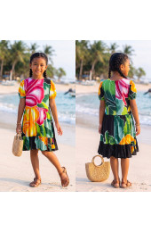 Hand Painted Rayon Kids Dress